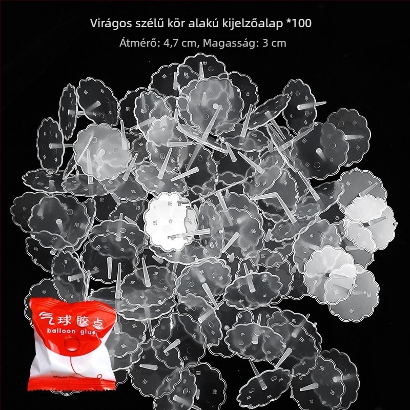 Átlátszó műanyag alap tortadíszítő babákhoz — dugaszolható alap tartó, 100 darab