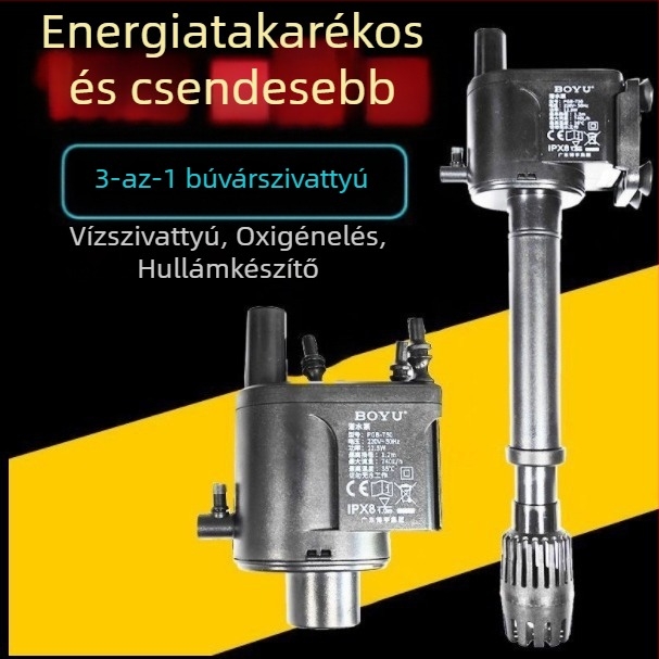 Boyu búvárszivattyú akváriumhoz – három az egyben keringető szivattyú, PGB750/1000/1500, oxigénnel dúsítás és szűrés