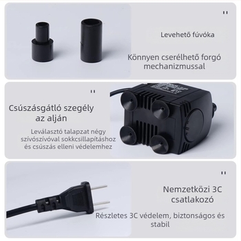 Teknős akvárium hulladék-elválasztással és szűrő rendszerrel, 2,5 W vízszivattyú