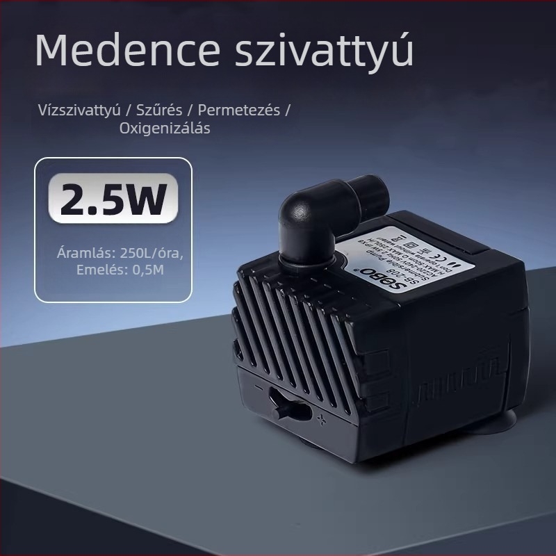 Teknős akvárium hulladék-elválasztással és szűrő rendszerrel, 2,5 W vízszivattyú