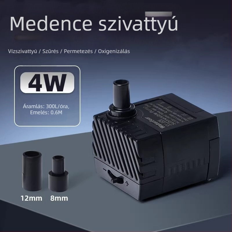 Teknős akvárium hulladék-elválasztással és szűrő rendszerrel, 2,5 W vízszivattyú