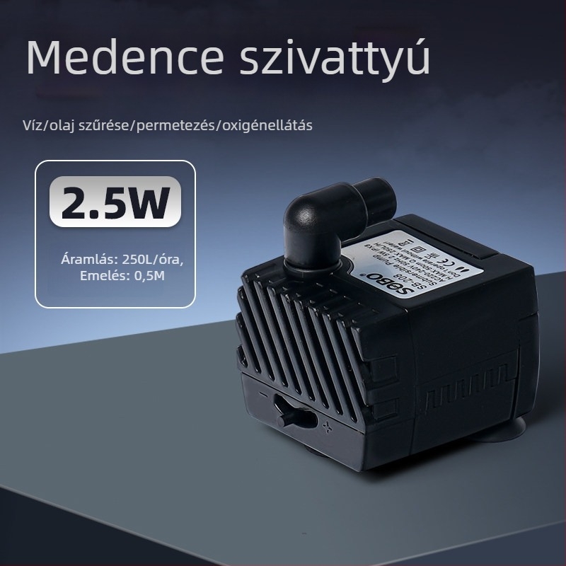 Teknős akvárium hulladék-elválasztással és szűrő rendszerrel, 2,5 W vízszivattyú