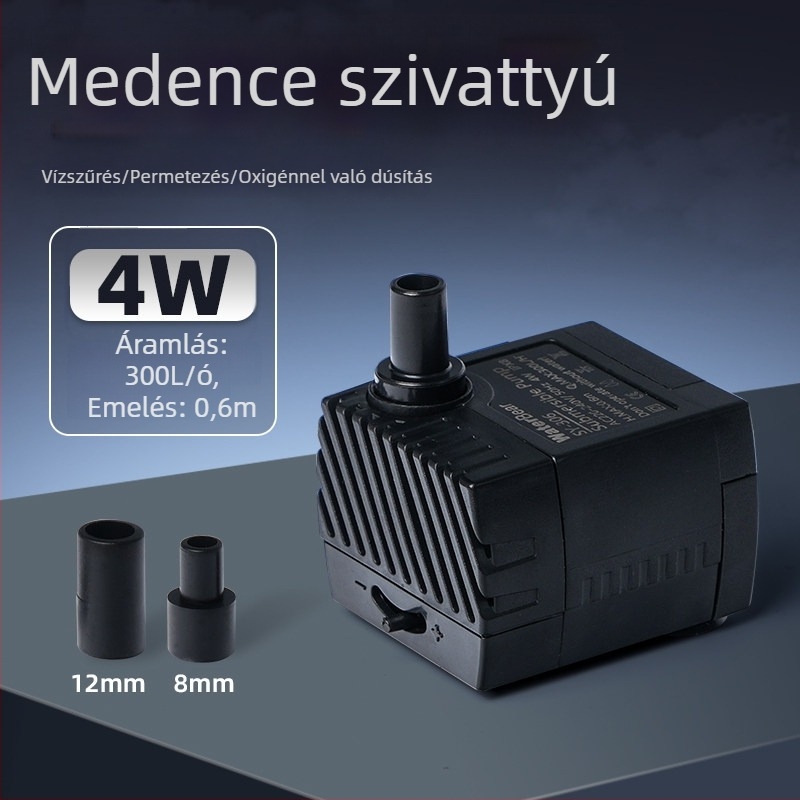 Teknős akvárium hulladék-elválasztással és szűrő rendszerrel, 2,5 W vízszivattyú