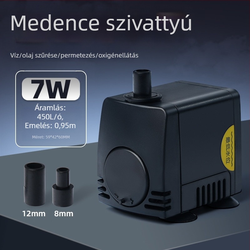 Teknős akvárium hulladék-elválasztással és szűrő rendszerrel, 2,5 W vízszivattyú