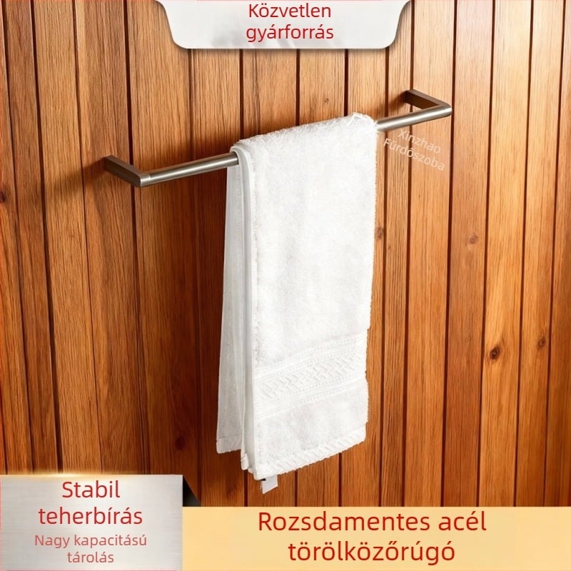 Rozsdamentes acél törölközőtartó, perforált kialakítás, kiégetett festék felülettel, teherbírás 5 kg, egy szint, Lion Shield