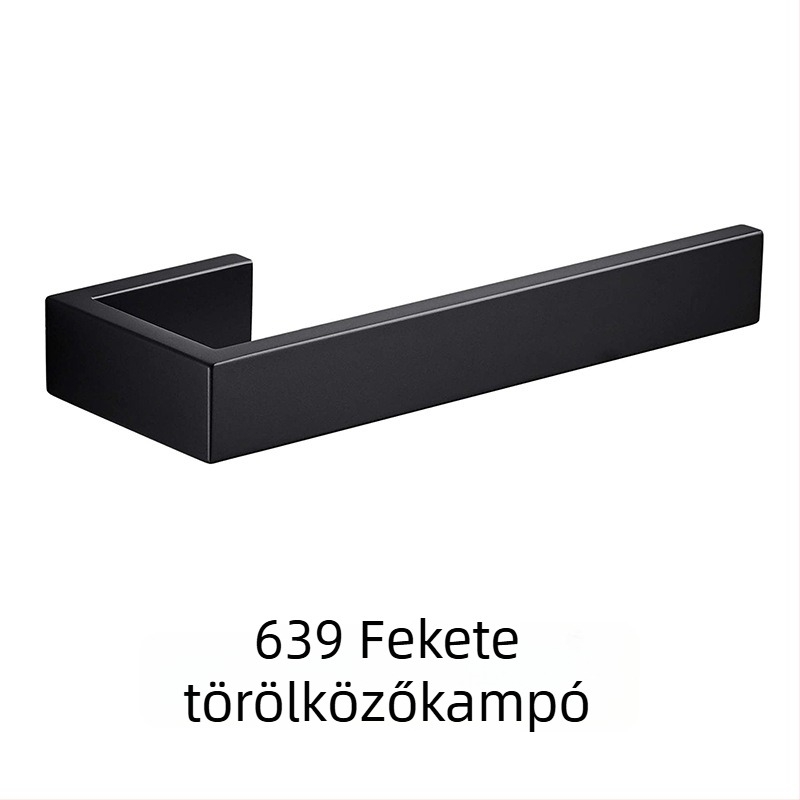 Integrált törölközőtartó rúddal és kampóval, 304 rozsdamentes acél, teherbírás 20 kg, perforált szerelés, modern egyszerű stílus