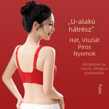 Női varrás nélküli push-up melltartó, vezeték nélküli, fix belső kosárral, 3/4 kosár, vékony kivitel, puha támasz