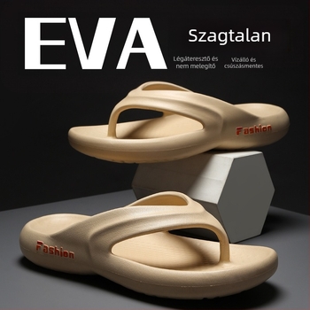 Férfiaknak készült vastag talpú flip-flop papucs, EVA felsőrész és EVA talp, csúszásmentes, nyár 2025
