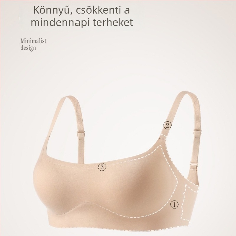 Varrás nélküli melltartó vékony formázott kosarakkal, teljes kosár, lélegző nylon, acélgyűrű nélküli