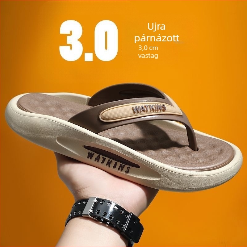 Shunshi férfi PVC flip-flop papucsok, nyitott orrú, injektált talp
