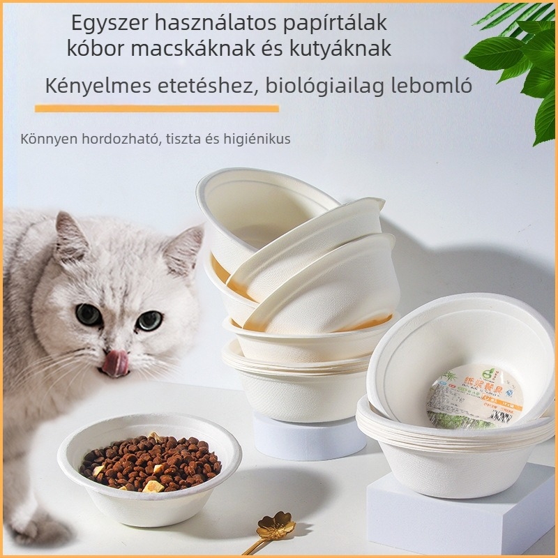 Egyszer használatos papírtál kutyáknak és macskáknak, 350 ml/500 ml, anyag: Egyéb, kategória: háziállat étkezőedények