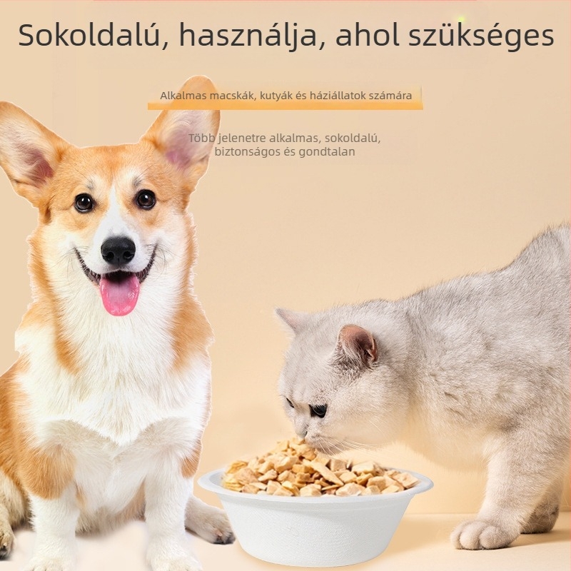 Egyszer használatos papírtál kutyáknak és macskáknak, 350 ml/500 ml, anyag: Egyéb, kategória: háziállat étkezőedények