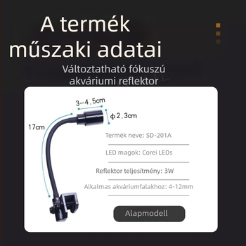 LED akváriumi spotlámpa zoom funkcióval – vízinövényekhez és teknősöknek