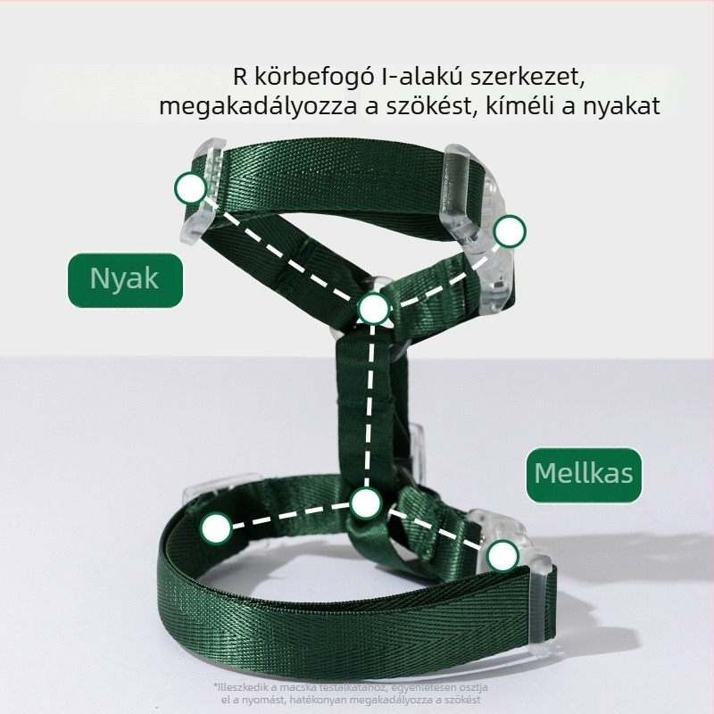 Fénylő macska póráz I-formájú, állítható, könnyű, ellenálló a kicsúszással, éjszakai sétákhoz