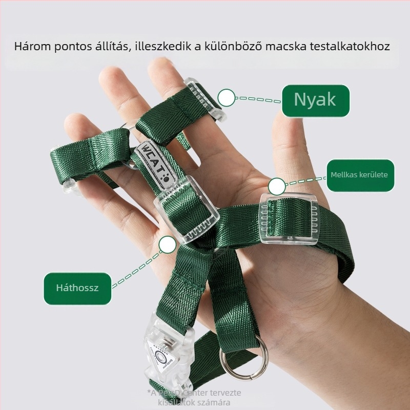Fénylő macska póráz I-formájú, állítható, könnyű, ellenálló a kicsúszással, éjszakai sétákhoz