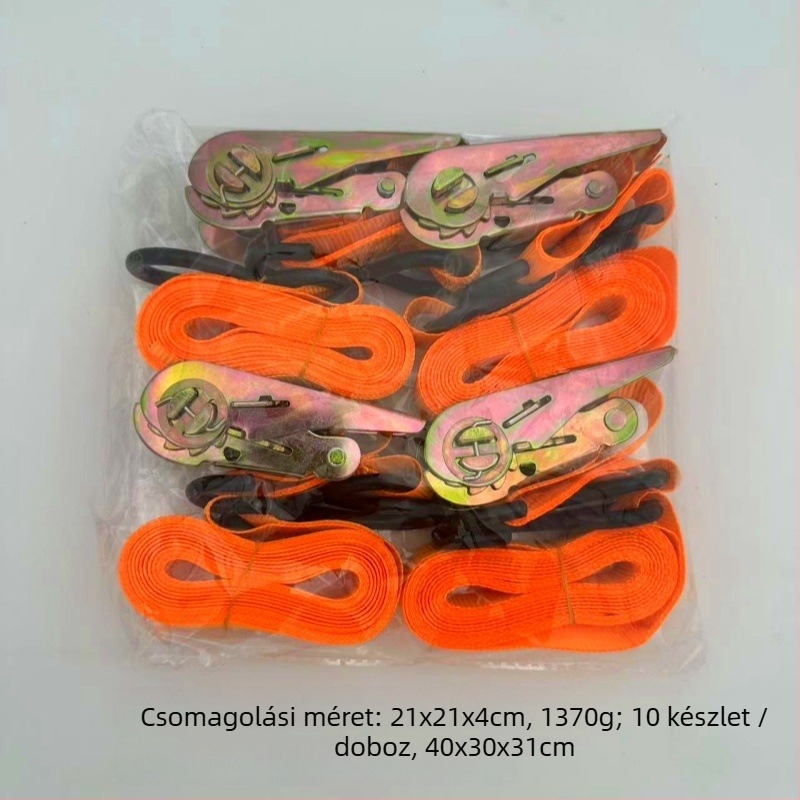 4 darab rögzítő heveder ratchet mechanizmussal, teherbírás 800 kg, Márka: Tensioner