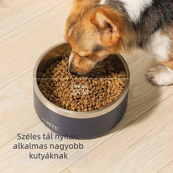 Mpets Rozsdamentes acélból készült kutya víz- és etetőtálak – Nagy kapacitású, Vastított, Ütésálló, közepes és nagy testű kutyáknak