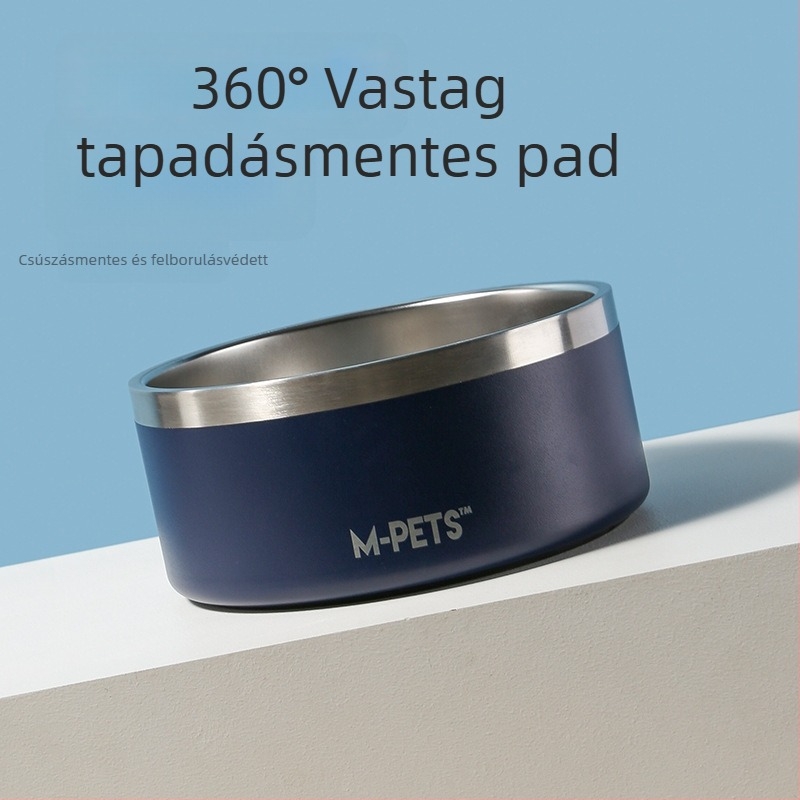 Mpets Rozsdamentes acélból készült kutya víz- és etetőtálak – Nagy kapacitású, Vastított, Ütésálló, közepes és nagy testű kutyáknak