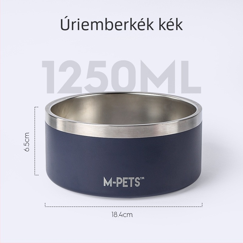 Mpets Rozsdamentes acélból készült kutya víz- és etetőtálak – Nagy kapacitású, Vastított, Ütésálló, közepes és nagy testű kutyáknak