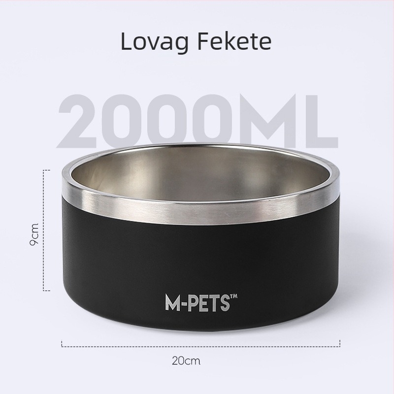 Mpets Rozsdamentes acélból készült kutya víz- és etetőtálak – Nagy kapacitású, Vastított, Ütésálló, közepes és nagy testű kutyáknak