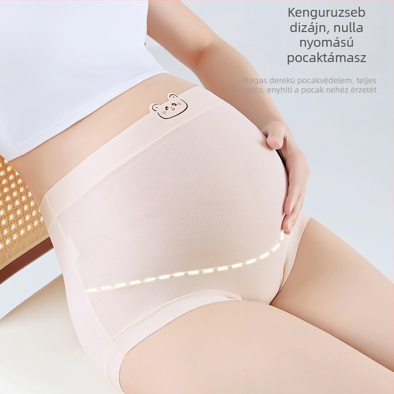 Kismama magas derekú alsónemű, kényelmes, lélegző, teljes támogatás nyárra