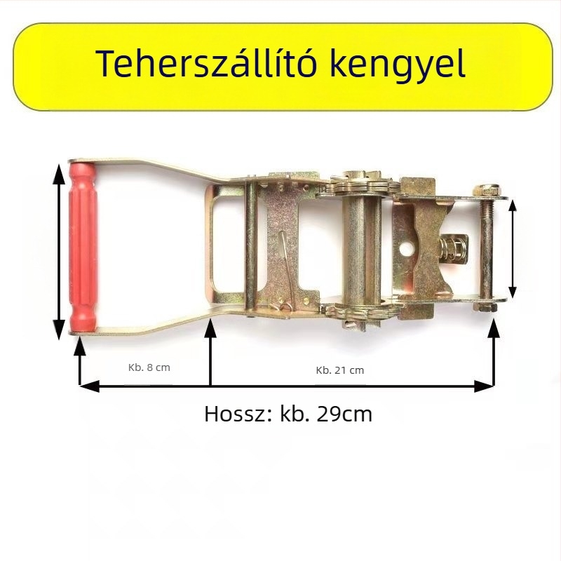 Szállítási heveder feszítő, ratchet mechanizmussal, szélesített és megvastagodott testtel