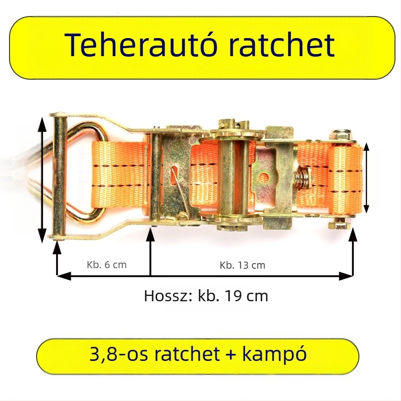 Szállítási heveder feszítő, ratchet mechanizmussal, szélesített és megvastagodott testtel