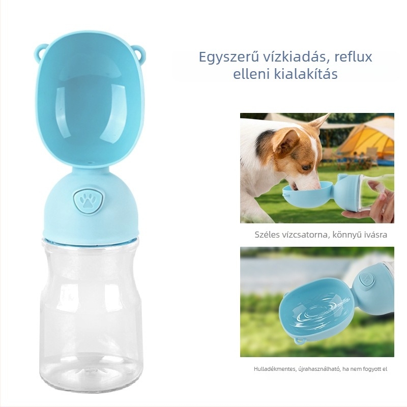 Kisállat utazó vízpalack kétfedeles, ABS anyagból, ideális utazásokhoz