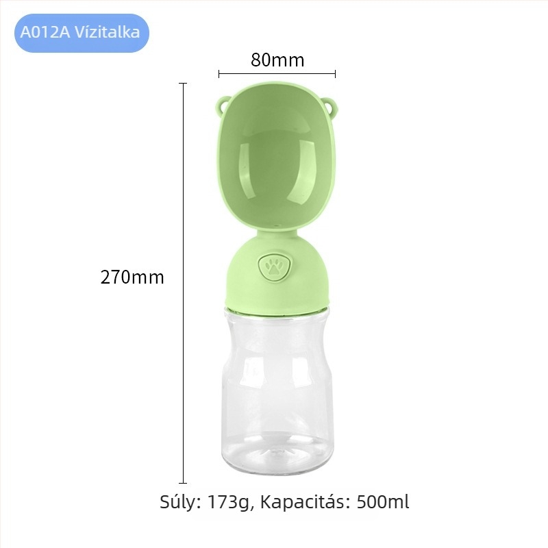 Kisállat utazó vízpalack kétfedeles, ABS anyagból, ideális utazásokhoz