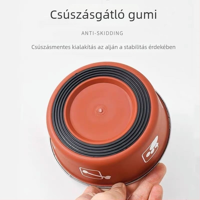 Kutyáknak készült etetőtál két rétegű kialakítással, anti-tip és csepegés elleni védelemmel
