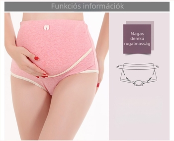 Terhes nőknek tervezett magas derekú fehérnemű, állítható hasrésszel, fő anyag 95% pamut, ágyékrész 100% pamut