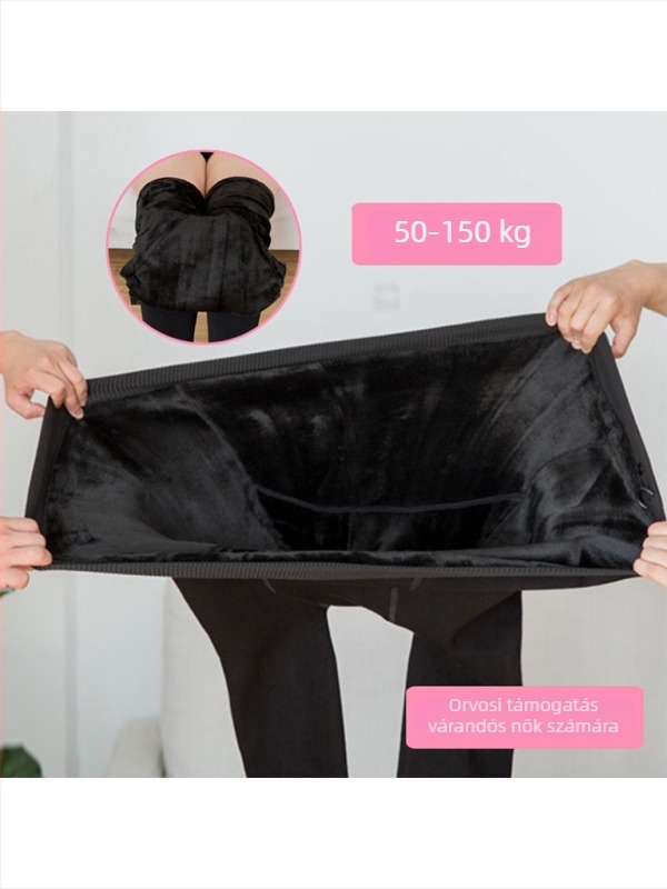 Plusz méretű kismama leggings, őszi–téli fleece béléssel, pocak-támogatás, egyrészes, varrás nélküli, kiváló rugalmasság, akár 150 kg-ig