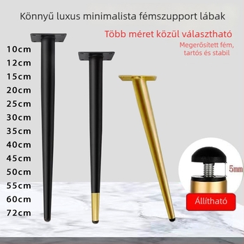 Fémvázból készült állítható kúpaláb a bútorokhoz – kúpos forma, modell 01, márka Yalai Flight Star; alkalmas asztalokhoz, éjjeliszekrényekhez, kanapéhoz, szekrényekhez, bárasztalokhoz és íróasztalokhoz; modern minimalista stílus, kovácsoltvas.