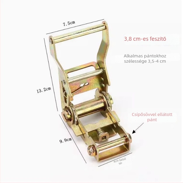 Kovácsolt Eyelet csat, csúszásmentes zár, kötöző pántokhoz, hegesztett csatlakozás — húzószilárdság 246,9 kg