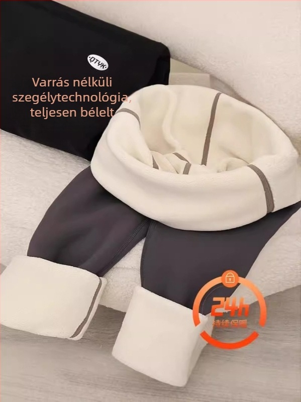 Kismama 3/4-os leggings extra vastag fleece belsővel, magas derekú, hasi támogatás, nylon/spandex keverék 70-80% nylon, legfeljebb 30% spandex