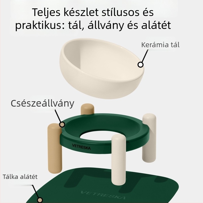 Kerámiás tál alátét macskáknak és kutyáknak — Not Stuck márka, Anyag: kerámia, Automata etetés nem része a készletnek, Kategória: háziállati élelem