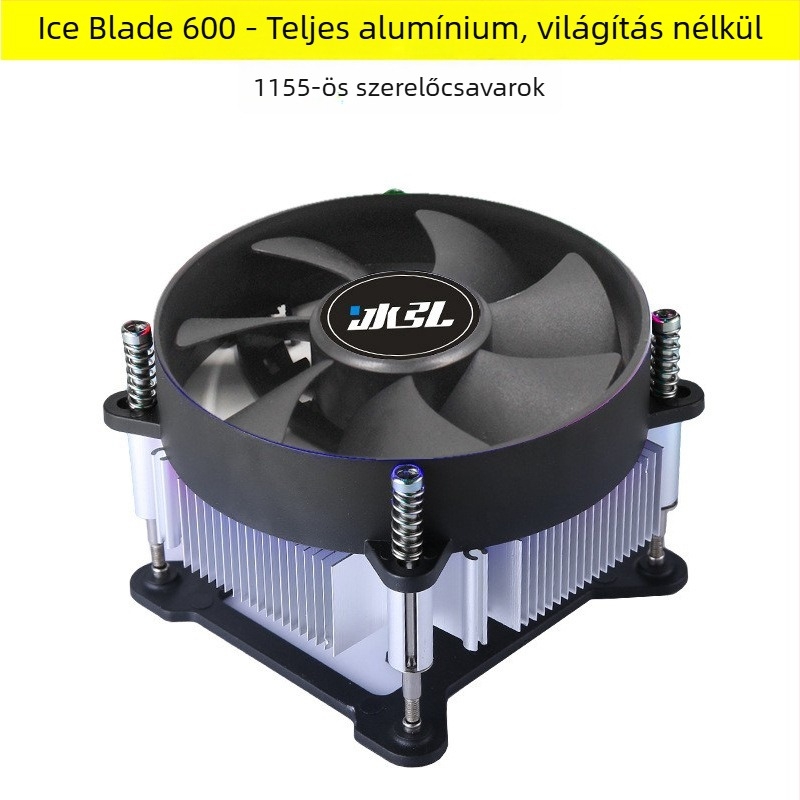 Alumínium magú CPU hűtő 1155/1151/1156/1200 foglalatokhoz, hidraulikus csapágy, 2000 ford/perc, 22 dB