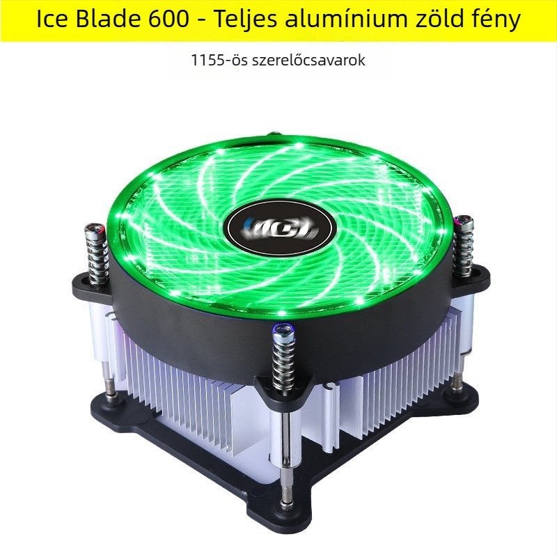 Alumínium magú CPU hűtő 1155/1151/1156/1200 foglalatokhoz, hidraulikus csapágy, 2000 ford/perc, 22 dB