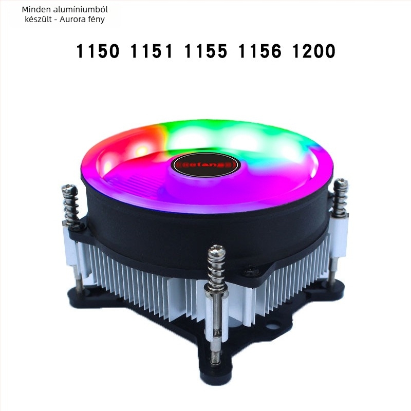 Alumínium magú CPU hűtő 1155/1151/1156/1200 foglalatokhoz, hidraulikus csapágy, 2000 ford/perc, 22 dB