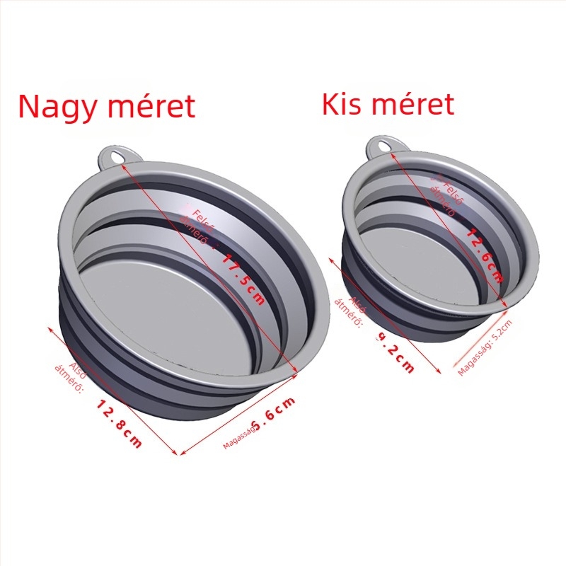 Összecsukható kültéri háziállat tál, hordozható szilikon tál kutyáknak és macskáknak, lassú etetéssel.