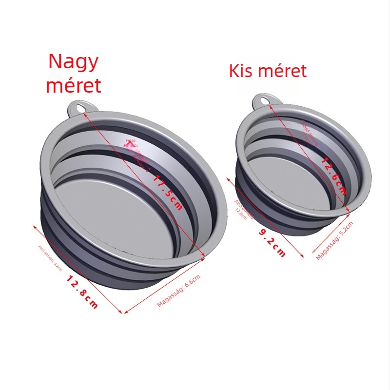 Összecsukható kültéri háziállat tál, hordozható szilikon tál kutyáknak és macskáknak, lassú etetéssel.