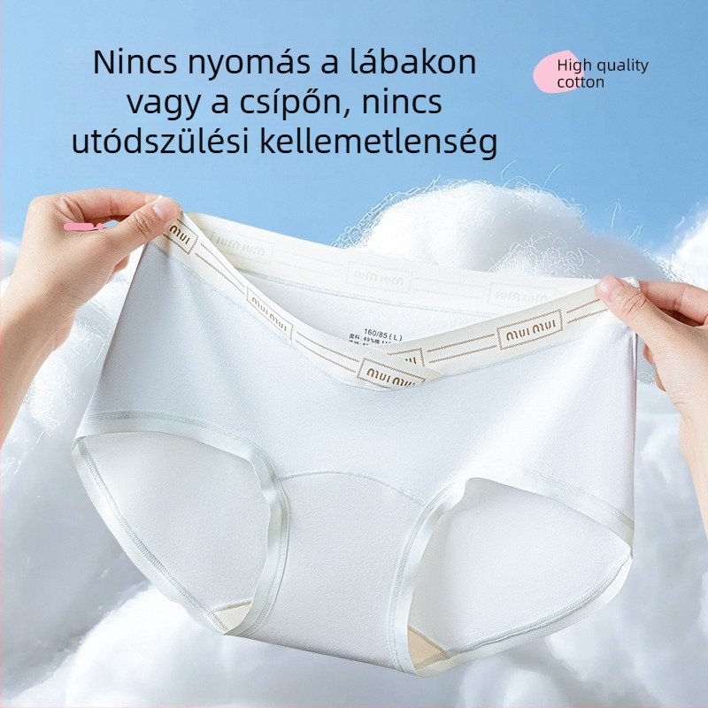 Várandós nőknek készült hosszú szálú pamut alsónemű, kibővített ágyékkal, antibakteriális rózsa illóolajjal, középső–késő terhességre, alacsony derék