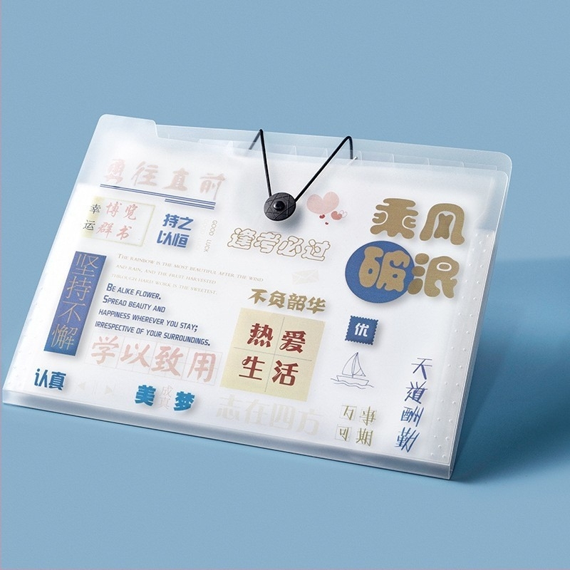 A4 akordeonos dokumentumfájl, 5 rekesz, műanyag, iratrendező