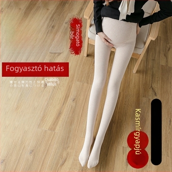 Kismama nadrág, hasi támasz, közepes vastagság, akril keverék anyag (90% akril + <30% más), szoros szabás