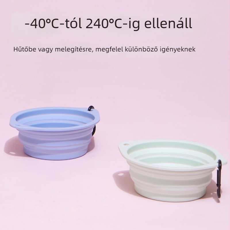 Szilikonból készült összecsukható itató tál macskáknak és kutyáknak, hordozható kültéri használatra, modell 456