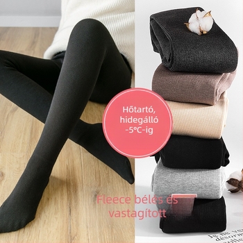 Téli fleece-szövésű kismama leggings pocaktámasztással, meleg, rugalmas és karcsúsító, teljes hosszúságú