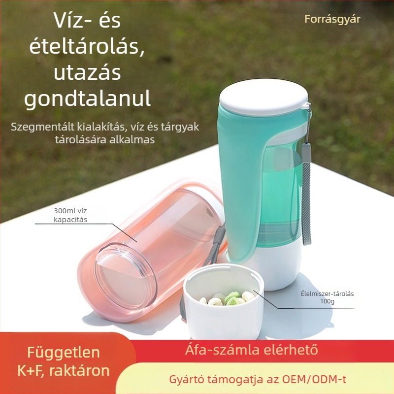 Hordozható kutyavíztál — többfunkciós víz adagoló kutyáknak; anyag: PP/PC/szilikon; márka Leyoupai; termékkód Pet tumbler; csomagolás 40 db