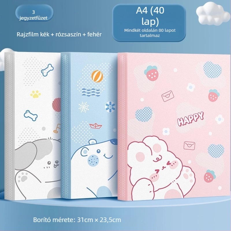 Morning Rainbow Cartoon modell albummappa, PP anyag, A4-es dokumentumokhoz