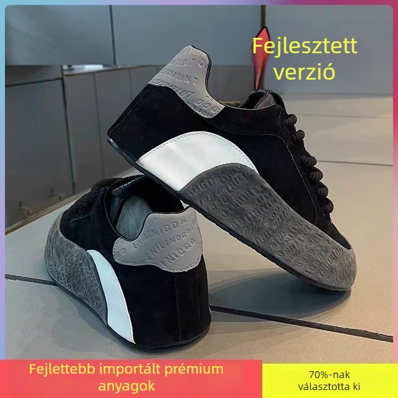 Uniszex futócipő PU felső rész, PVC talp, fűző, laza stílus, kerek orr