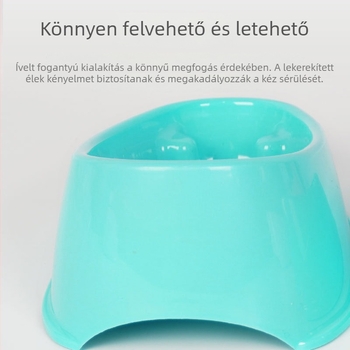 Kutyáknak készült lassú etető tál, fulladás elleni kialakítással